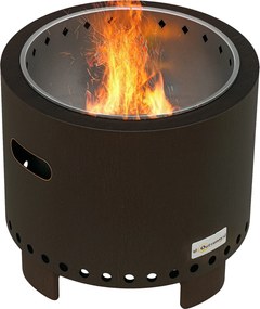 Outsunny Vatră pentru foc, șemineu, butoi pentru foc, rezistent la intemperii, 45 x 45 x 42 cm, Negru + Bronz | Aosom Romania