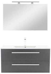 Mobilier complet de baie Vario Clam 100 alb-antracit
