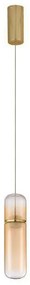Pendul modern LED, Metal, Auriu, Sticla, Amber, Norma