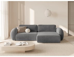 Colțar gri închis extensibil/cu spațiu de depozitare cu tapițerie din catifea Tonale – Cosmopolitan Design