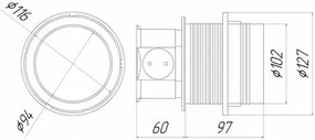 Priza incastrabila in blat, 3 prize schuko + 2 USB 5V 2.4A, negru + aluminiu, cablu 1.5m, GTV