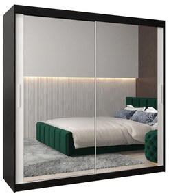 Dulap de haine 200 cm Toki 3 (negru mat + alb mat). 1065101