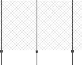 vidaXL Gard cu Stâlp Gri 1,6 x 25 m Oțel și PVC