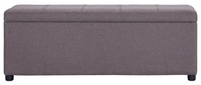 281326 vidaXL Bancă cu compartiment de depozitare gri taupe 116 cm, poliester
