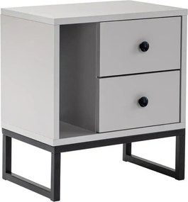 Noptiera GLIMMER, gri/negru, PAL/metal, 46x30x50 cm
