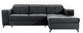 Canapea de colț dreapta cu funcție de dormit Belavio Mini Dreapta - Grafit Monolith 92