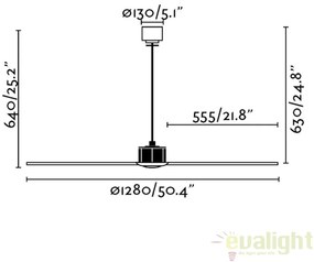 Ventilator cu telecomanda JUST cupru/ nuc 33399