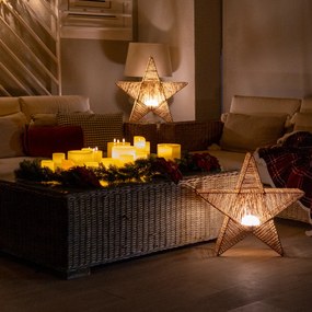 Lampă de podea de Crăciun maro 40cm cu LED inclus, reîncărcabilă IP54 - Sisine