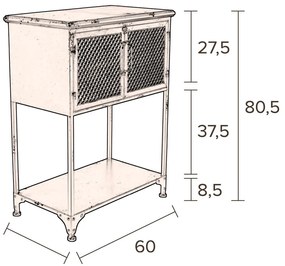 Dulap vinotecă negru din metal 60x81 cm Denver – Dutchbone