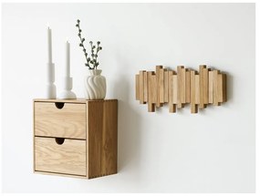 Cuier de perete în culoare naturală din lemn de stejar 3 cm Caltra – House Nordic