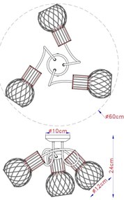 Globo 54013-3 - Lustră aplicată ARGUSTO 3xE27/40W/230V