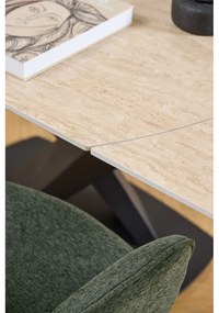 Scaun de dining verde închis cu cotiere Graham – Actona