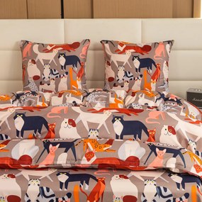 Lenjerie de pat din microfibra CATMOSPHERE colorata Dimensiune lenjerie de pat: 2 buc 70 x 90 cm | 200 x 220 cm