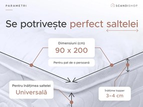 Protectie pentru saltea cu doua straturi - TOPPER 90 x 200 cm