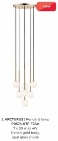 Lustra moderna cu 7 pendule Arcturus auriu