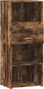 vidaXL Dulap înalt, stejar fumuriu, 50x42,5x124 cm, lemn prelucrat