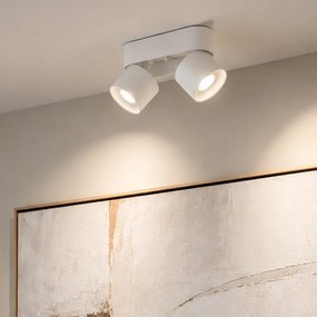 Spot aplicat modern alb GU10 50mm 2 lumini orientabil - Echo