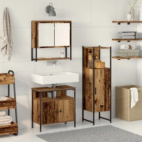 vidaXL Set de mobilier pentru baie 3 Piese Lemn Vechi