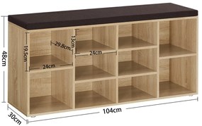 Pantofar cu bancuta si sezut maro WESO SONOMA 104x30x48 cm