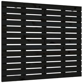 vidaXL Tăblie de pat pentru perete, negru 146x3x91,5 cm lemn masiv pin
