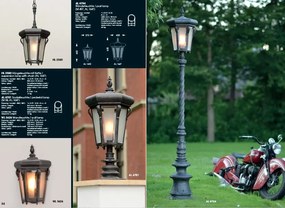 Stalp iluminat exterior din fier forjat, inaltime 247cm, AL 6784