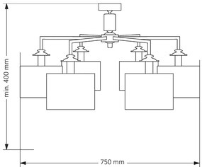 Candelabru modern realizat manual Artu 6L