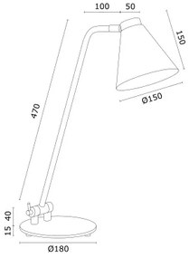 Veioza, lampa de masa design modern AVALONE alb