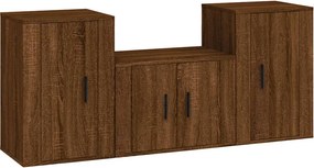 vidaXL Set dulap TV, 3 piese, stejar maro, lemn prelucrat