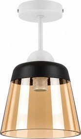 BRILAGI-LED Lustră aplicată R GLASS 1xE27/60W/230V Ø 15,5 cm alb/bej fumuriu