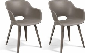 Keter Scaune de exterior "Akola", 2 buc., cappuccino