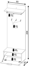 Mobilier pentru hol KLEO maro/alb