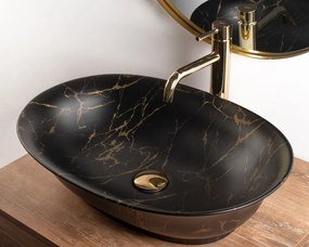 Lavoar Roma Marble ceramica sanitara Negru Mat – 56 cm