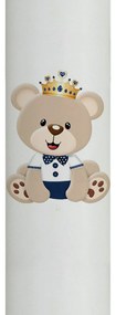 Lumanare Botez Ursulet cu coronita 7 cm, 30 cm