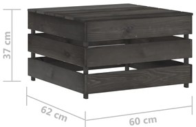 Set mobilier de gradina cu perne, 7 piese, gri, lemn tratat Gri, 7