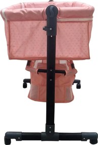 Patut copii transformabil in balansoar bebe Baby Care™ Co-Sleeper, Cu plasa insecte si cosulet depozitare, Design modern, 4 roti cu frana, Dimensiuni