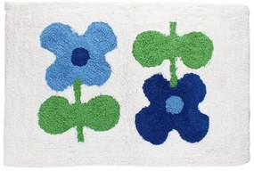 Covoraș de baie alb-albastru 50x80 cm Blue Flowers – Rex London