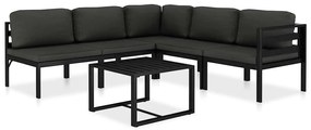 vidaXL Set mobilier de grădină cu perne, 6 piese, antracit, aluminiu