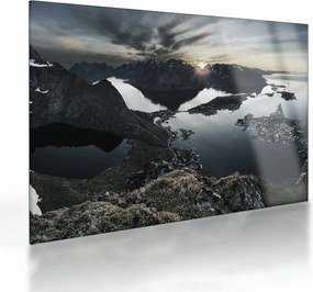 Tablou pe sticlă - Munții norvegieni (70x50 cm)
