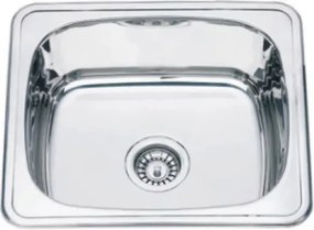 Chiuveta inox Inter Ceramic cu o cuva fara picurator finisaj inox lucios 48x42 cm
