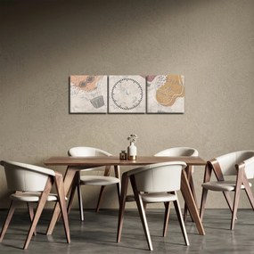 Tablou - Baloane deasupra orașului, nuanțe reci (cu ceas) (90x30 cm)