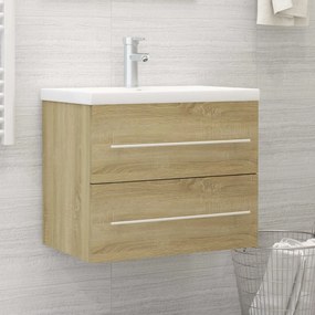 3099044 vidaXL Dulap cu chiuvetă încorporată, stejar sonoma, lemn prelucrat