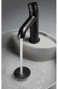 Deante CQS_SU4B — lavoar SILIA pentru blat, Ø 36 cm, granit/gri metalizat, cu orificiu