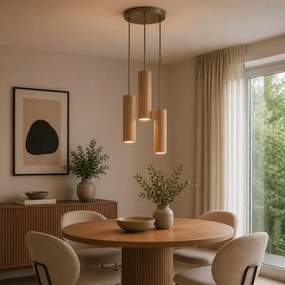 Brilliant - Lustră pe cablu LAKEWOOD 3xGU10/10W/230V, diametru 28 cm, maro
