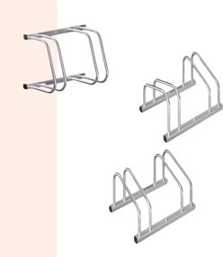 Suport pentru 2 biciclete BIKE, 50x32x27cm, argintiu Jurhan