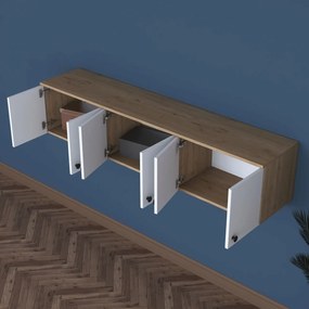 Dulap multifunctional, Hanah Home, EA103, 179.6x43.6x37.5 cm, Nuc/Alb