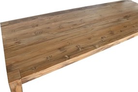 Masă dining din lemn masiv de tec, finisaj natural, 300 x 100 x 78 cm, „Balinese"