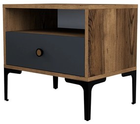 Noptieră Lizbon Walnut Anthracite