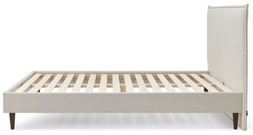 Pat matrimonial 160x200 cm bej tapițat cu somieră Sary – Bobochic Paris