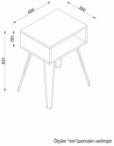 Noptiera Modera UnicUtil, pentru carti si reviste, 63,1 x 45 x 35 cm, Maro