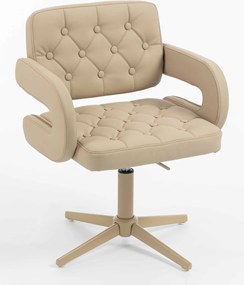 HR8403CROSS Scaun Crem Piele Ecologica Premium Soft cu Bază Crem